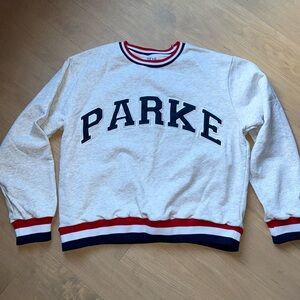 PARKE Americana 4th July French Terry Vintage Varsity Crewneck Sweatshirt